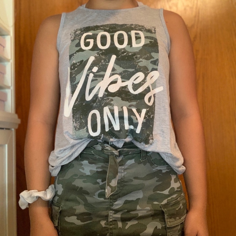 good vibes camo tank